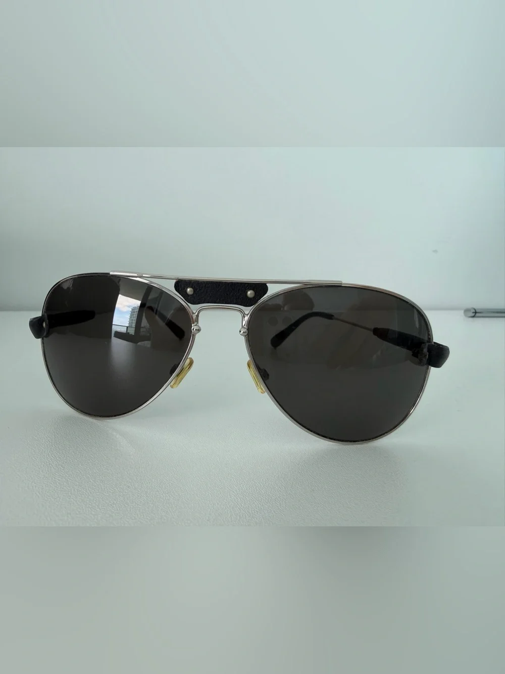 Chloe Black and Silver Aviator Sunglasses